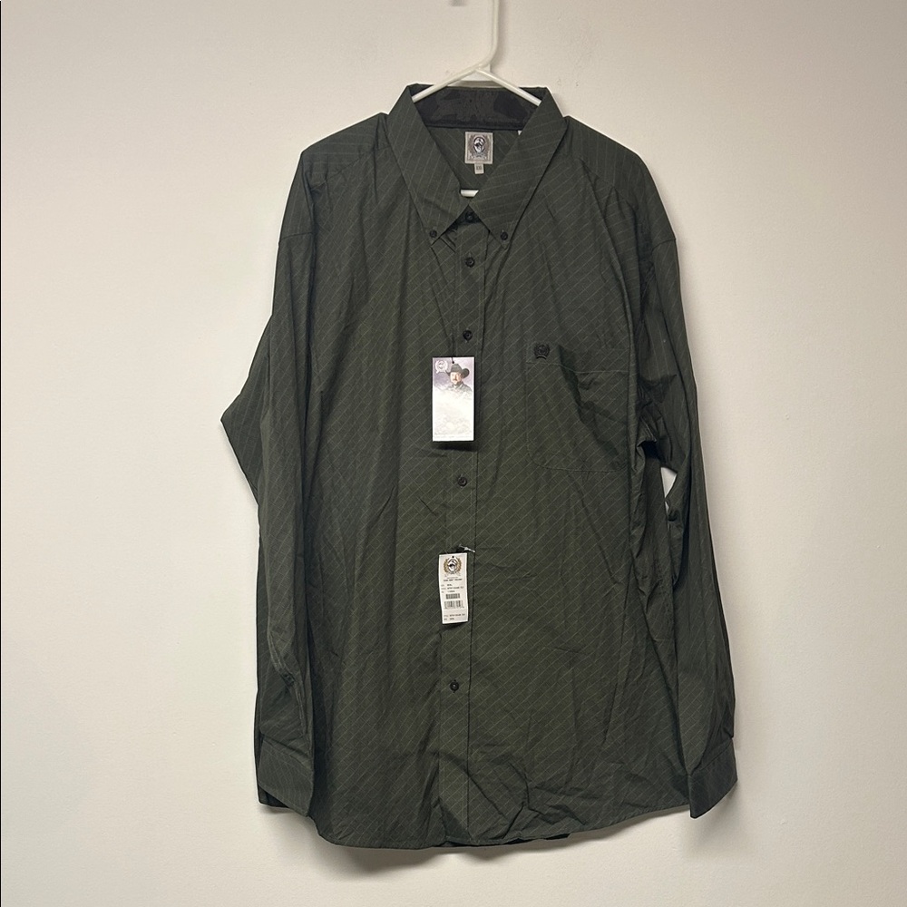 Cinch Dark Green Casual Button-Down Shirt
